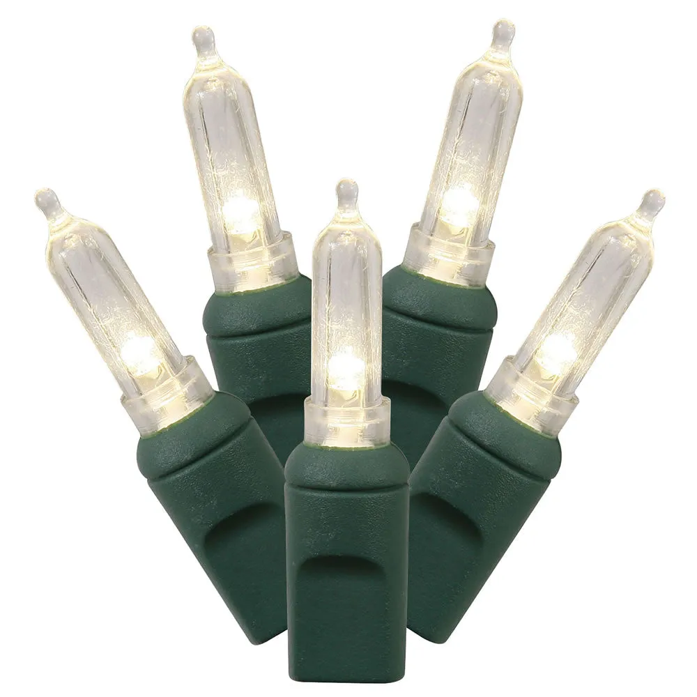 100Lt Warm White LED / Green Wire Italian EC 34 ft.