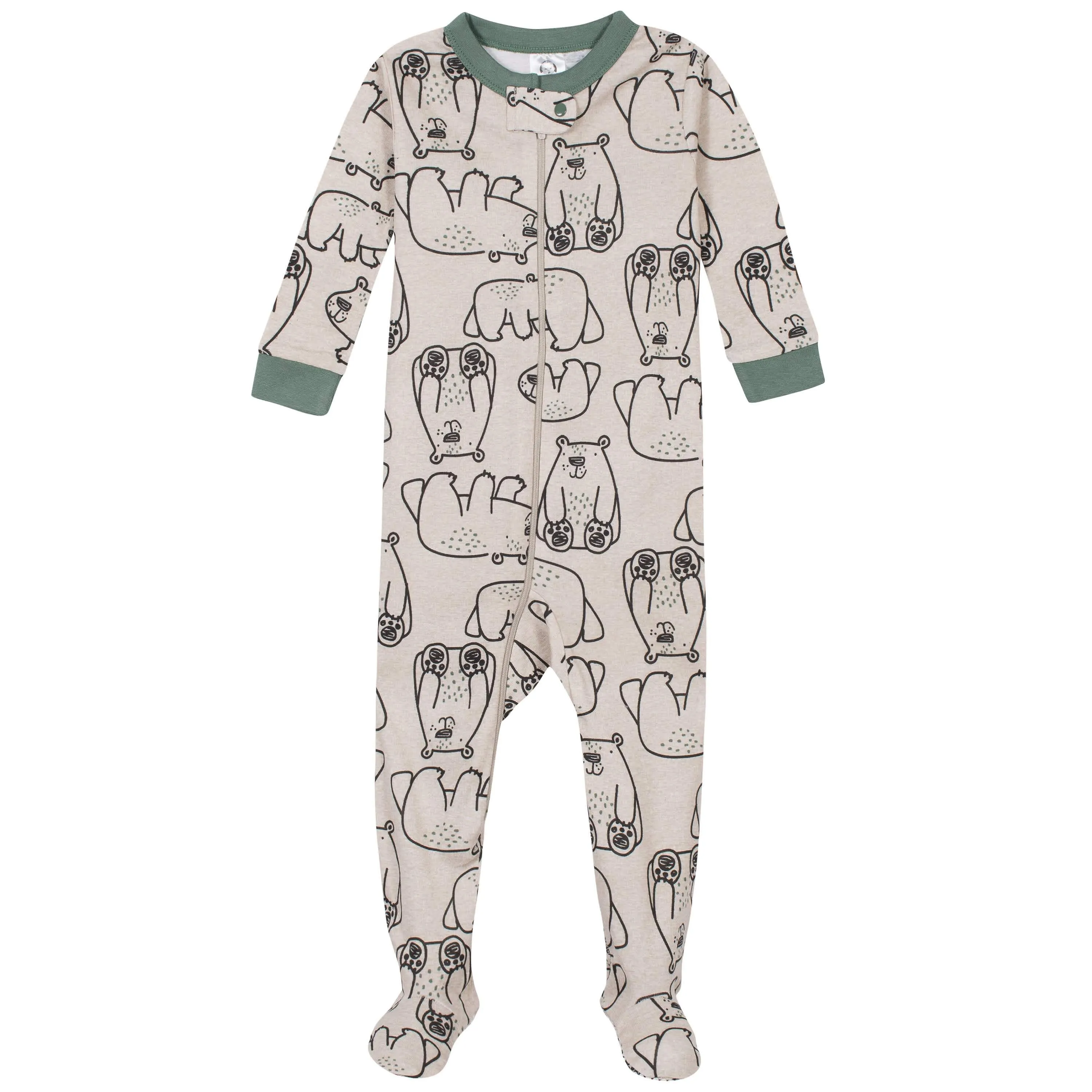 2-Pack Baby & Toddler Boys Bear Snug Fit Footed Cotton Pajamas