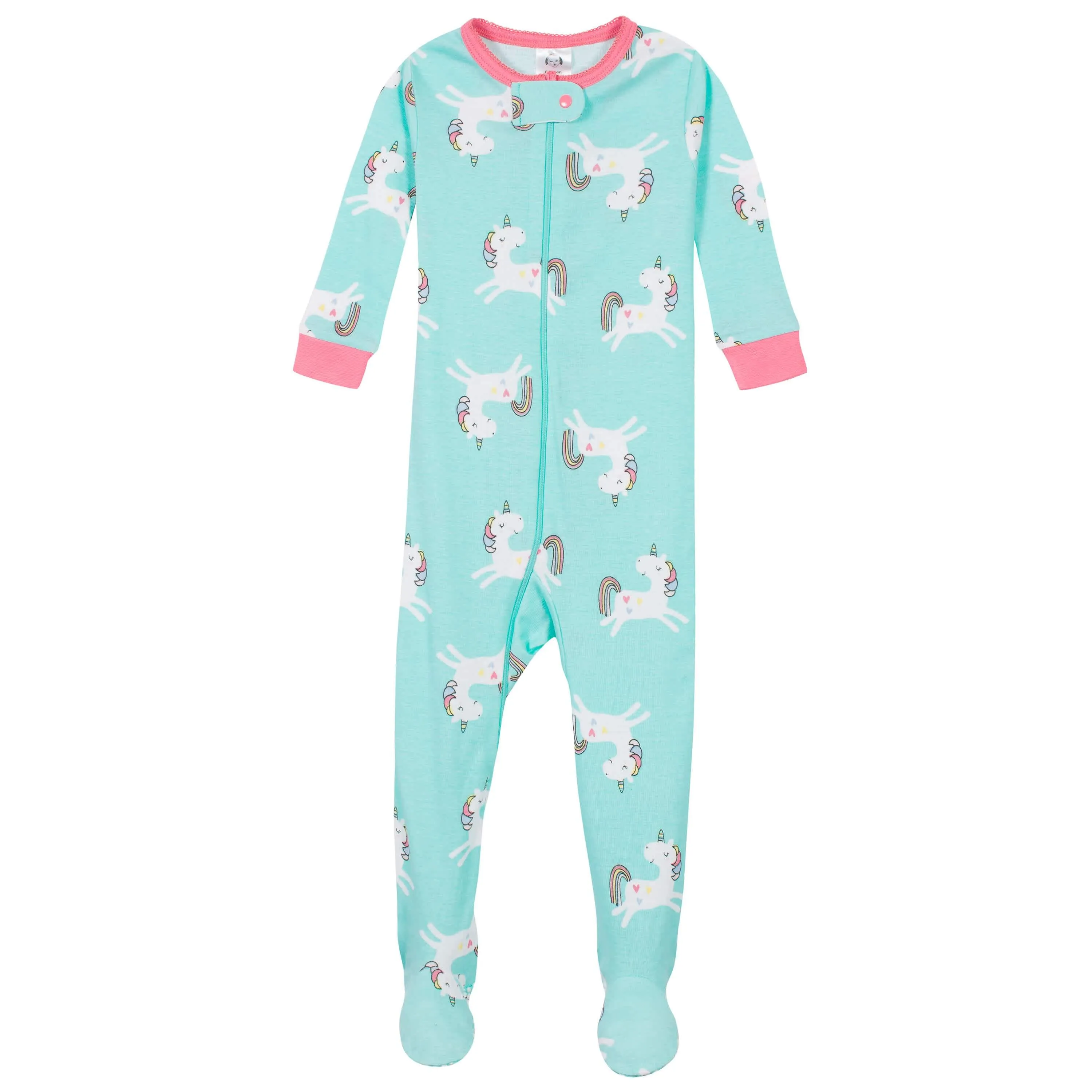 2-Pack Baby & Toddler Girls Unicorns Snug Fit Footed Cotton Pajamas