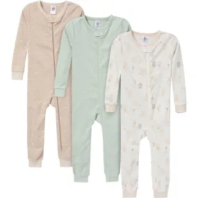 3-Pack Baby & Toddler Neutral Bear Snug Fit Footless Pajamas