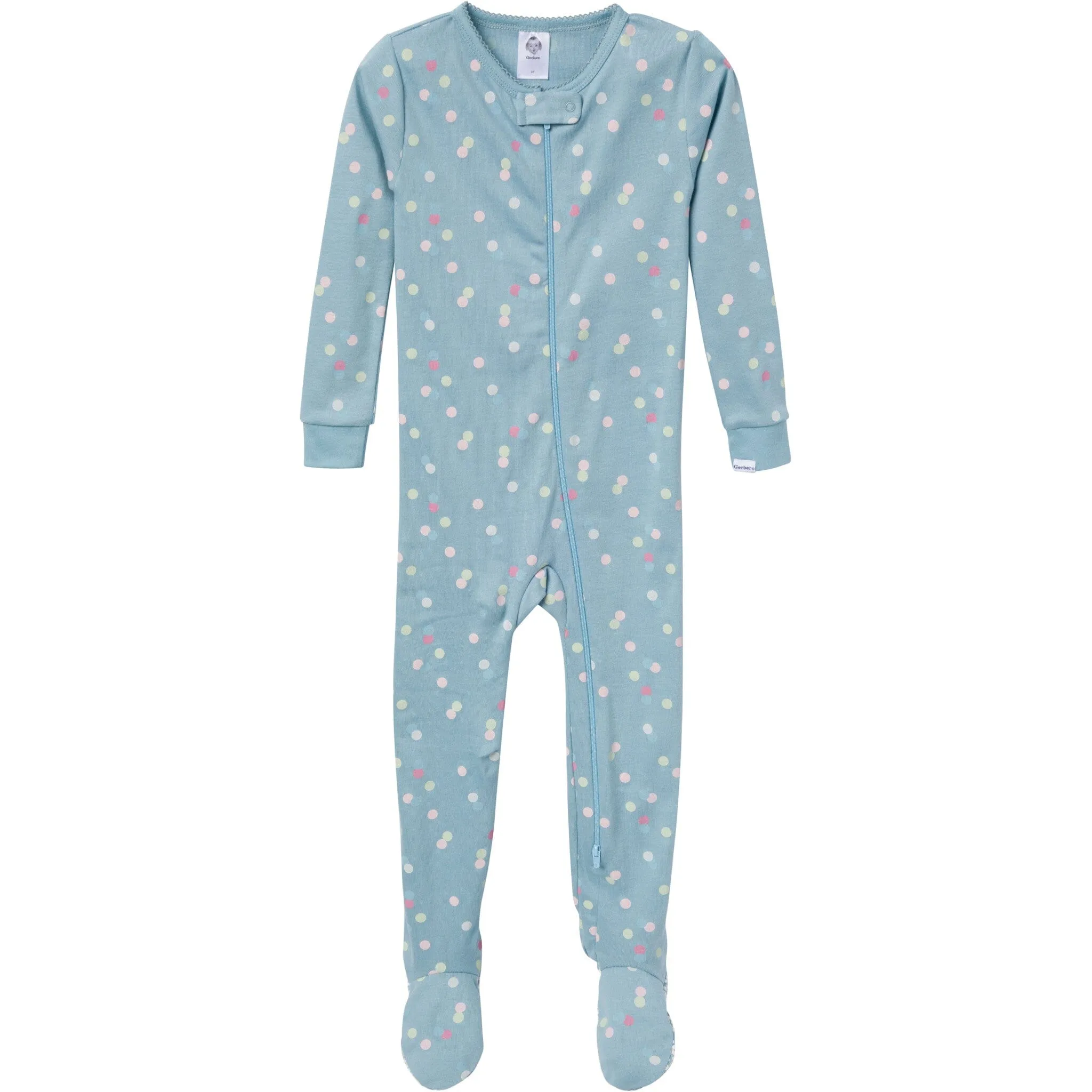 4-Pack Baby & Toddler Girls Dogs Snug Fit Footed Pajamas