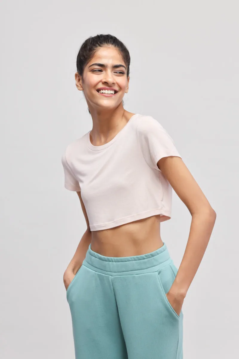 Aqua Terry Travel set with Light Pink Crop Top