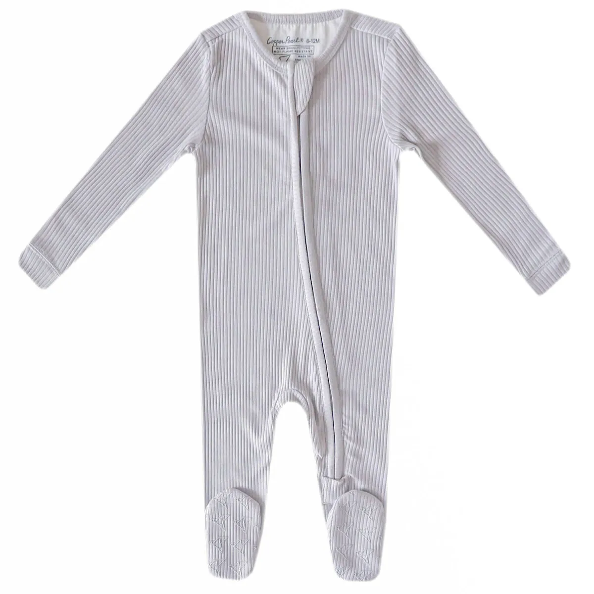 Ash Zip-Up Footie Pajama