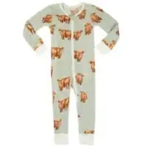 B Greige Baby Zip PJs