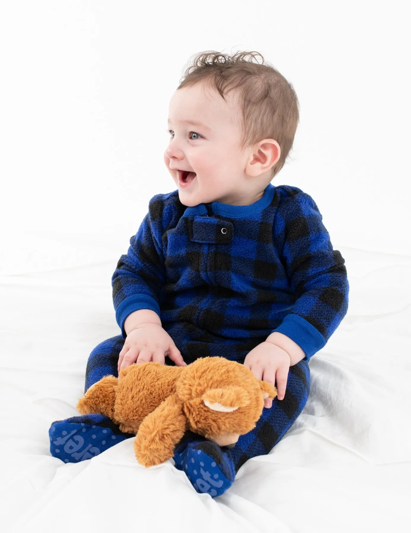 Baby Footed Fleece Plaid Pajamas