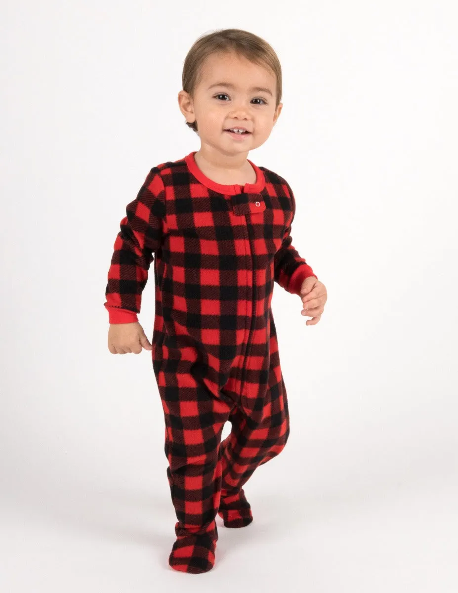 Baby Footed Fleece Plaid Pajamas