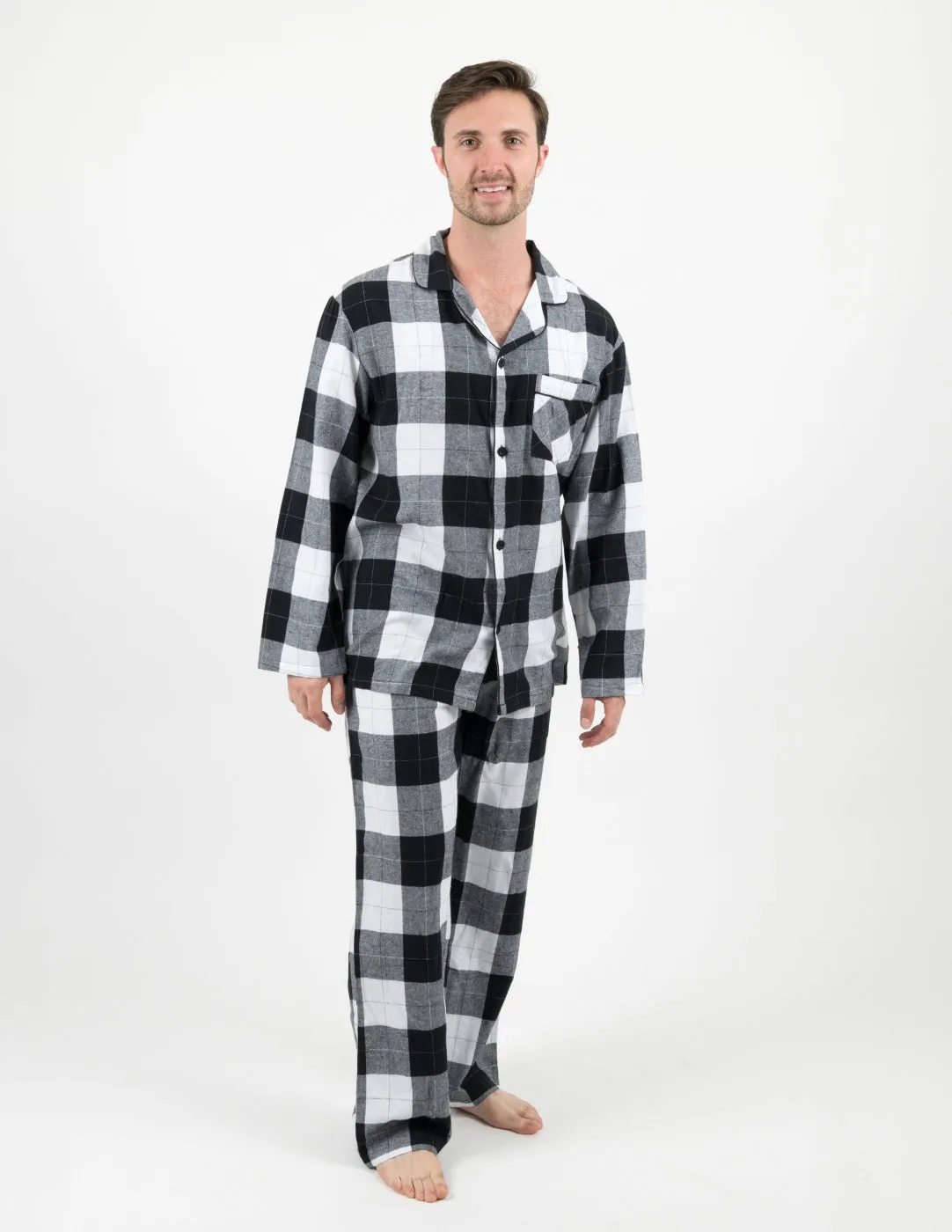 Black & White Plaid Matching Family Pajama Set