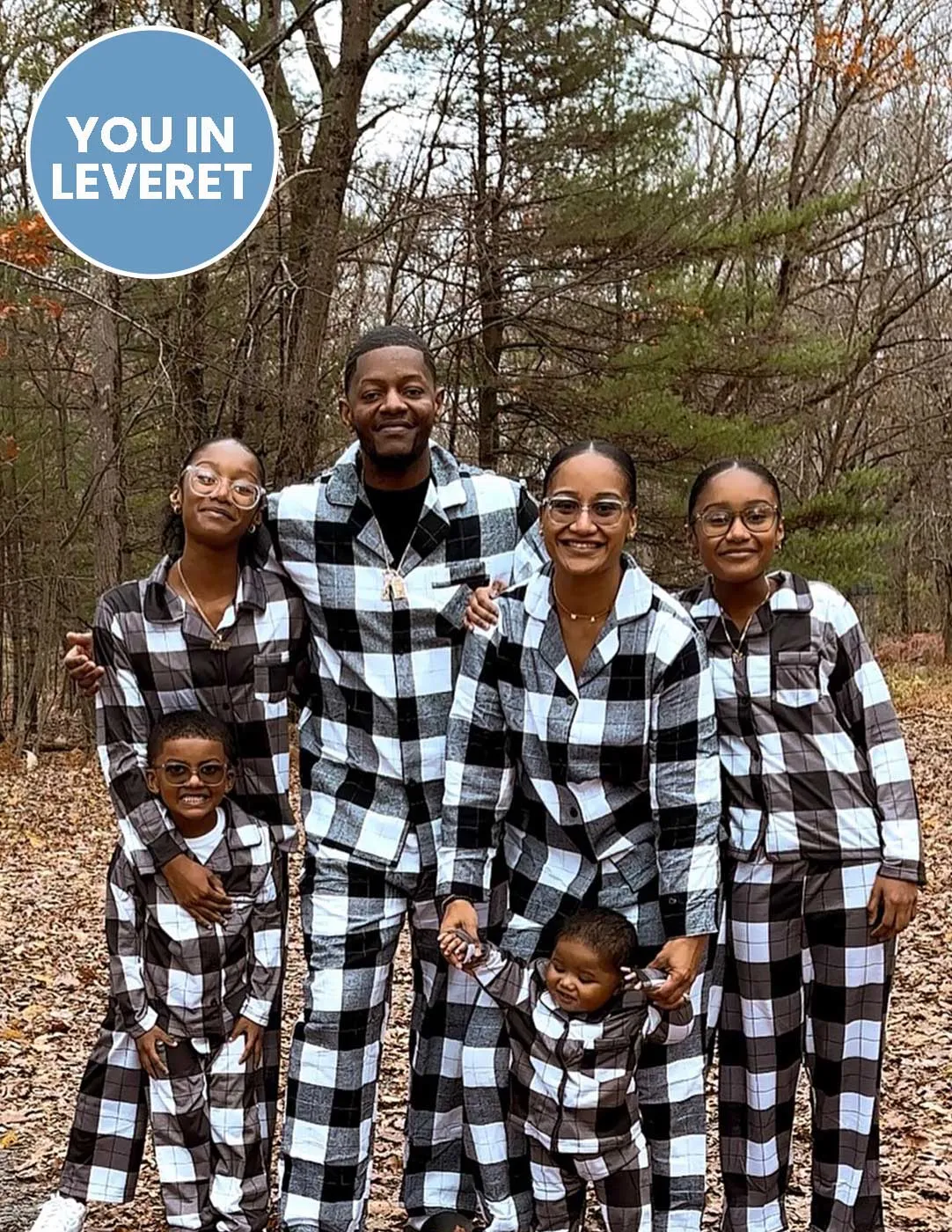 Black & White Plaid Matching Family Pajama Set