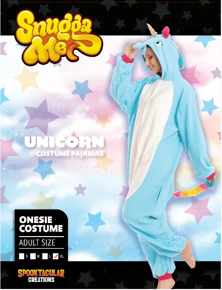 Blue Unicorn Pajamas jumpsuit - Adult