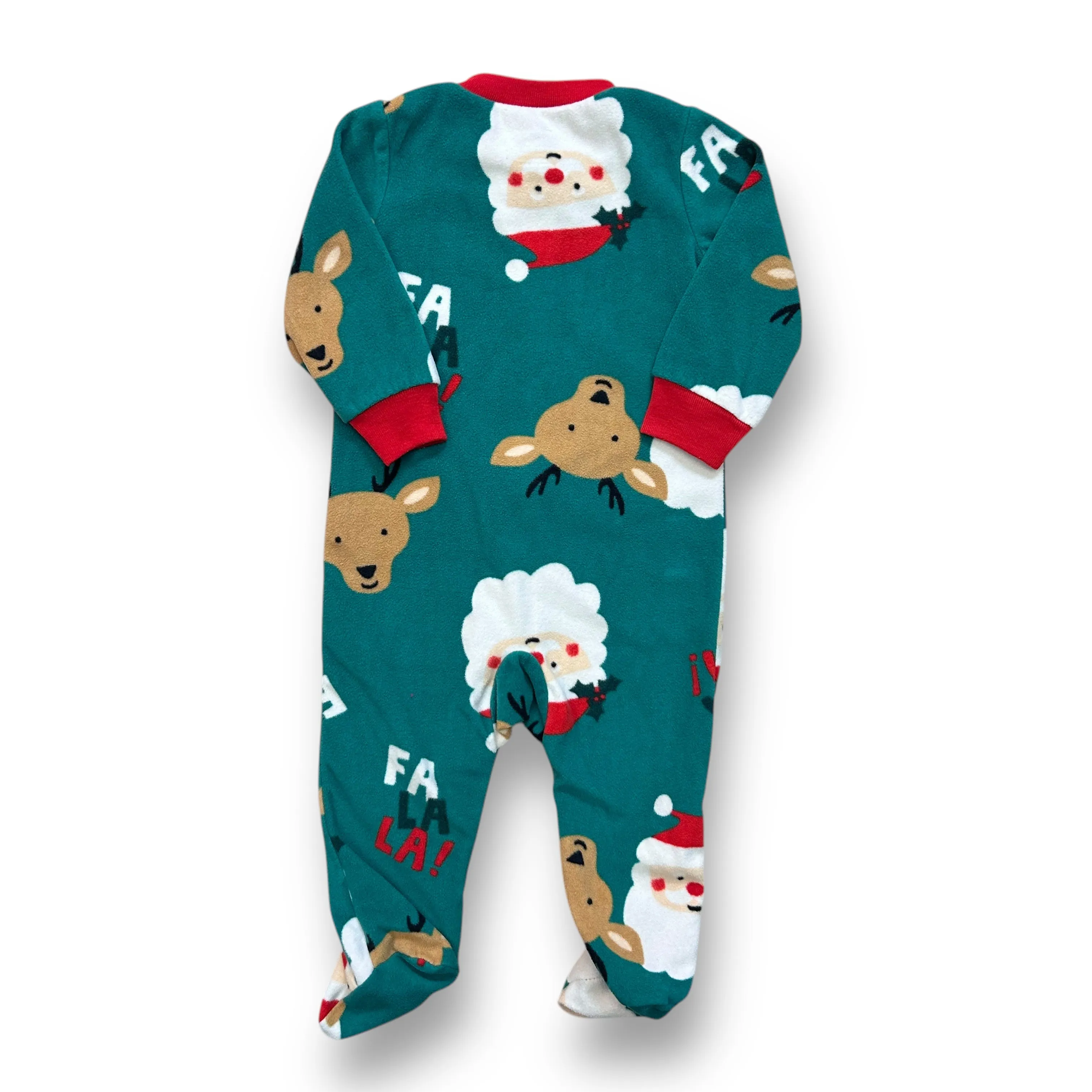 Boys Carter's Size 9 Months Green Santa Fleece Footie Pajamas