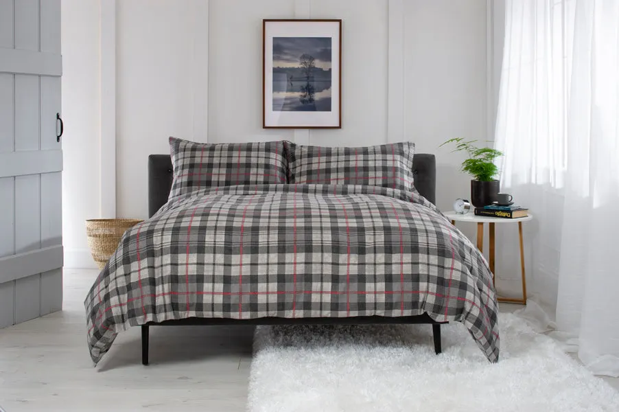 Brushed Cotton Grey Thompson Bedlinen Duvet Sets