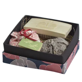 Coral Navy Pumice Flower Box Gift Set