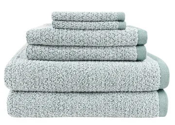 Diamond Jacquard 6 Piece Bath Towel Set Lagoon