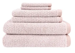 Diamond Jacquard 6 Piece Bath Towel Set Rose