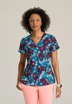 Ella Print Top 4-Pocket Print Scrub Top