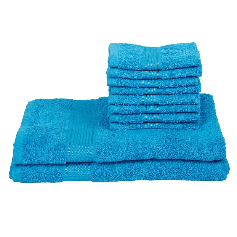 Eva Quick Dry Towel Combo (Blue) - Ten Piece Set