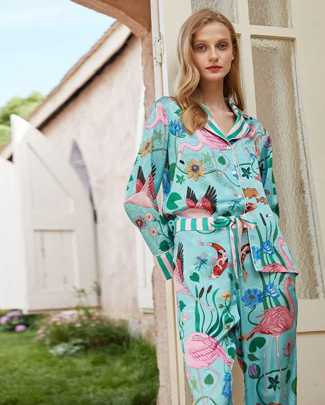 Flamingo/Koi Turquoise Pajamas