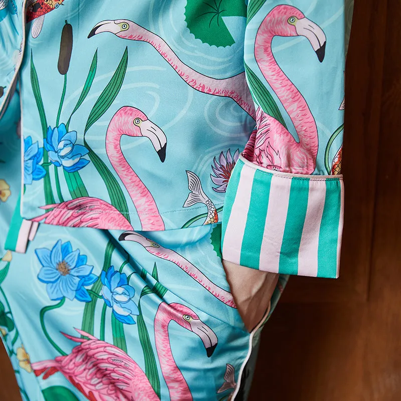 Flamingo/Koi Turquoise Pajamas