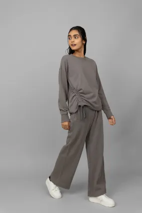 Grey Terry Ruched Co-ord Set