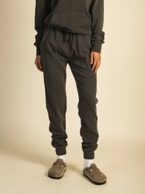 HARLOW HIGH RISE FLEECE JOGGER - CHARCOAL