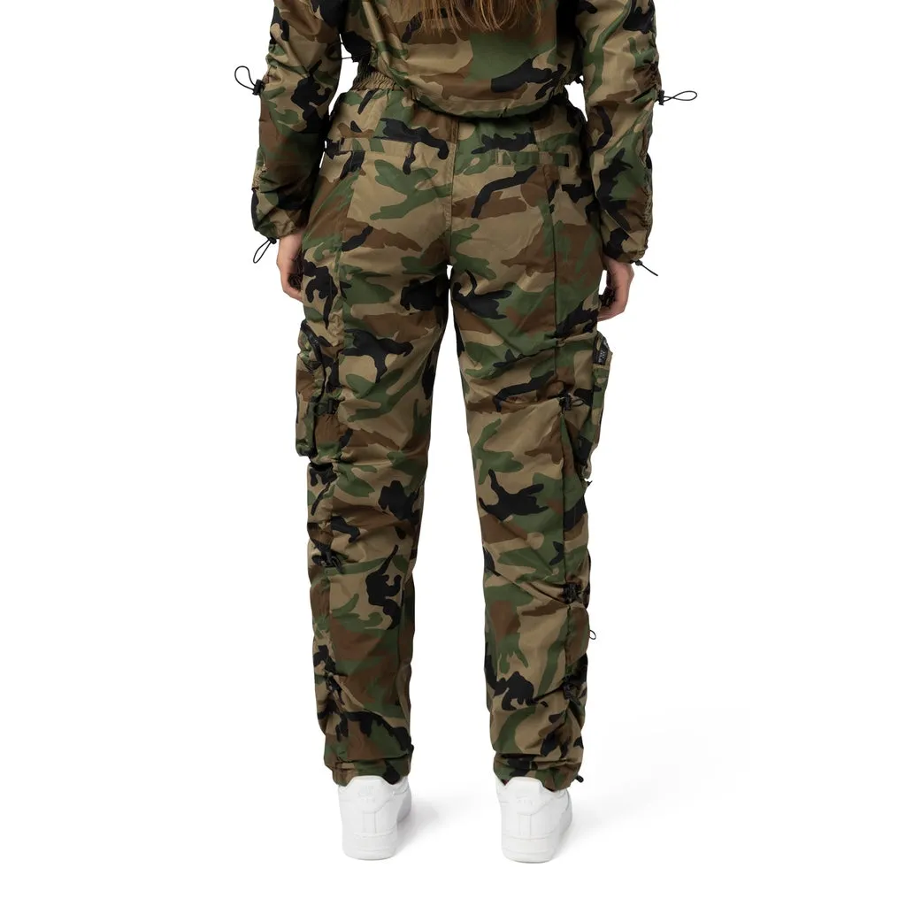 High Rise Multi Bungee Joggers - Wood Camo