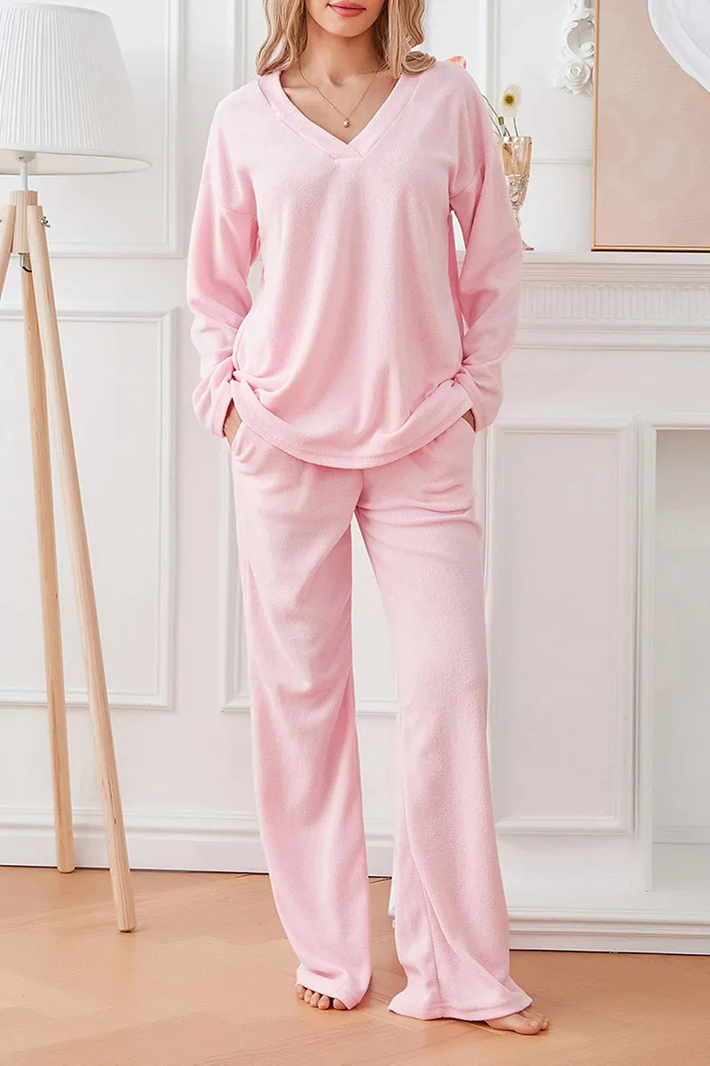 HUS1084 Cozy Dream Fleece Loungewear Set