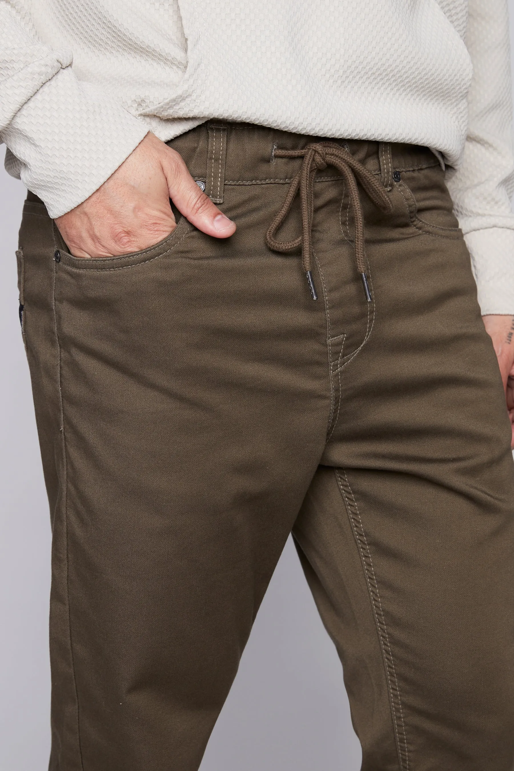 JAGGER - 5 Pocket Soft French Terry Classic Jogger - Olive