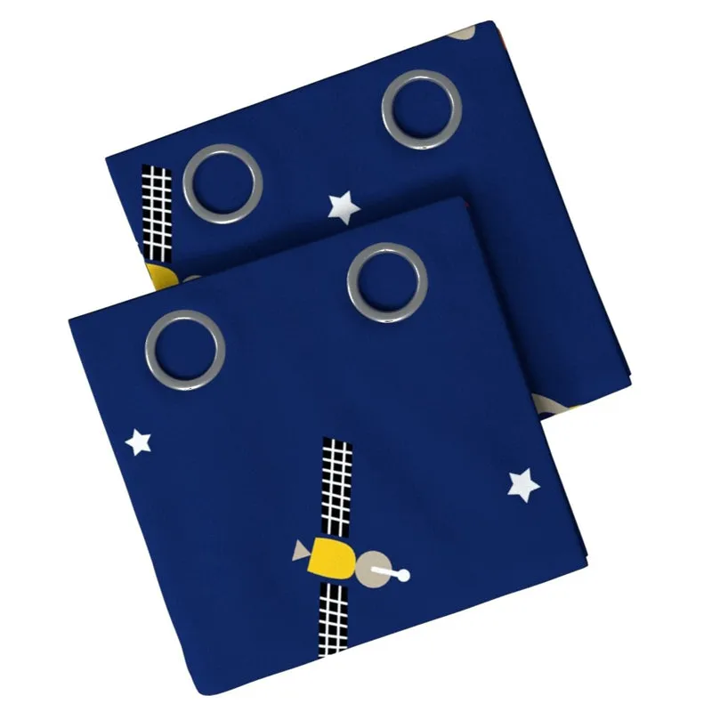 Journey To Space Printed Curtain - Set Of Two