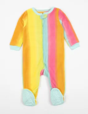 Kids Footed Fleece Rainbow Tie Dye Pajamas