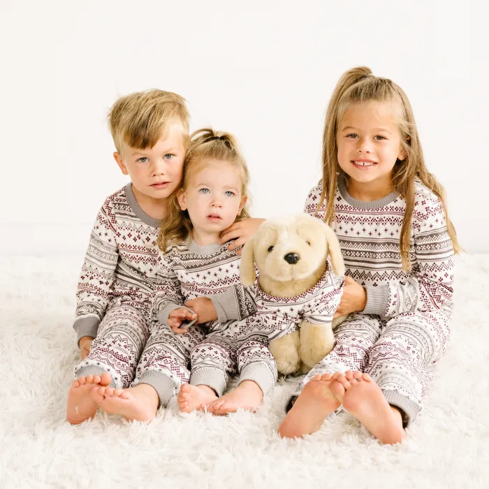 Kids' Unisex Jogger Pajama Set - Sugar Plum Fair Isle