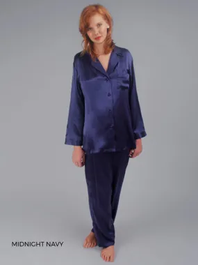 Linda Hartman 51021 Silk Pajama  Midnight Navy