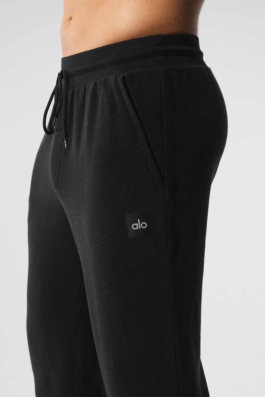 Micro Waffle Fast Break Jogger - Black