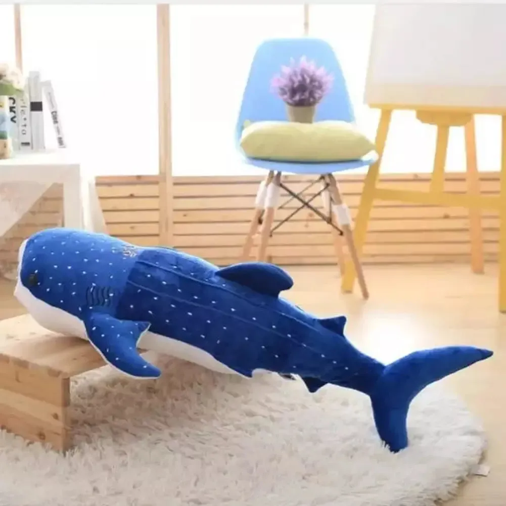 MOC  Compatible  150cm Large Size Soft Shark Plush Toy Big Creative Blue Whale Stuffed Soft Shark Sea Fish Plush Pillow Lovely  Baby Do