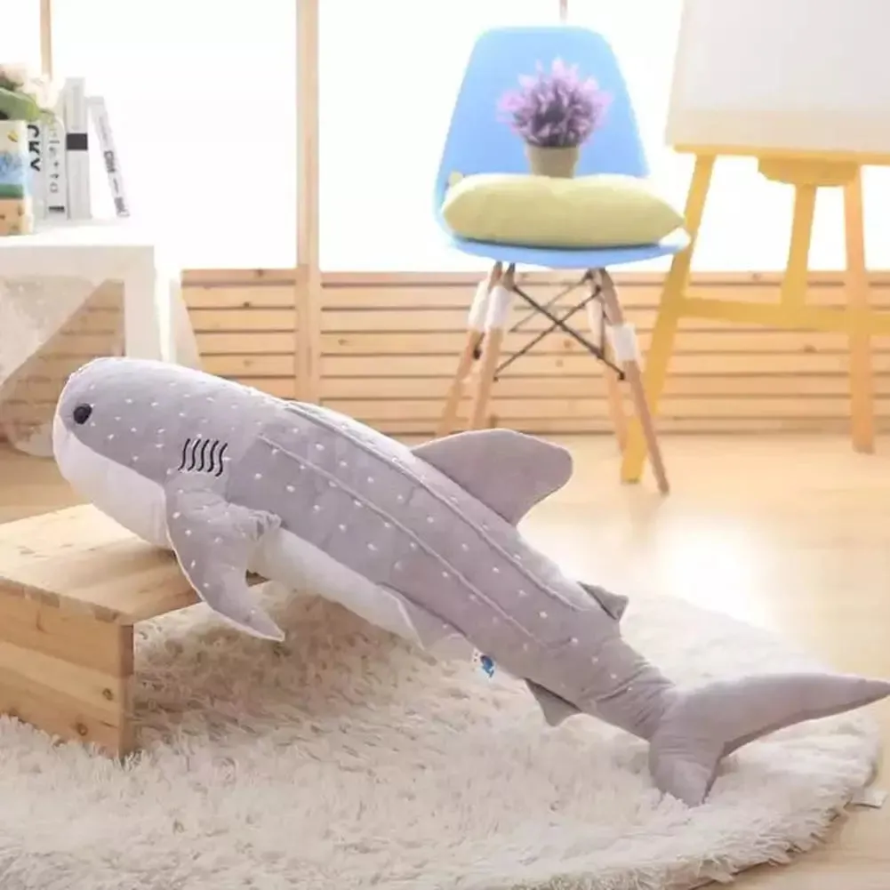 MOC  Compatible  150cm Large Size Soft Shark Plush Toy Big Creative Blue Whale Stuffed Soft Shark Sea Fish Plush Pillow Lovely  Baby Do