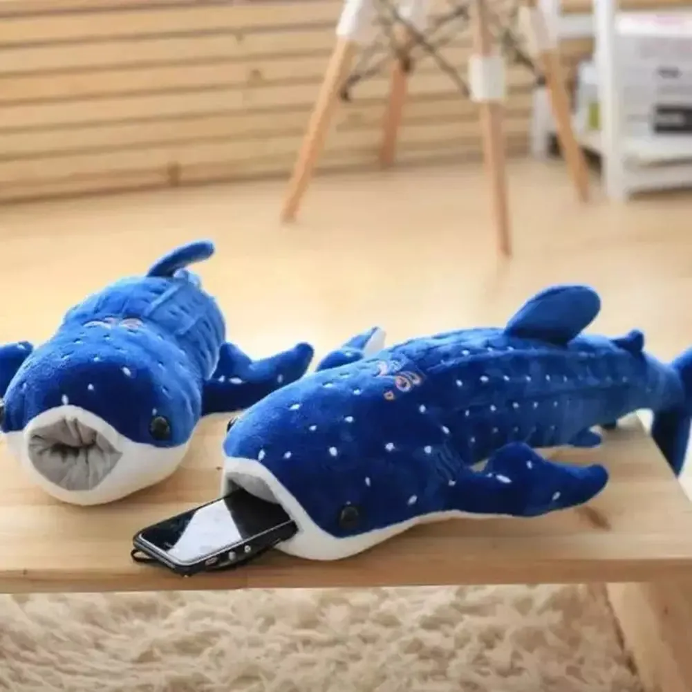 MOC  Compatible  150cm Large Size Soft Shark Plush Toy Big Creative Blue Whale Stuffed Soft Shark Sea Fish Plush Pillow Lovely  Baby Do