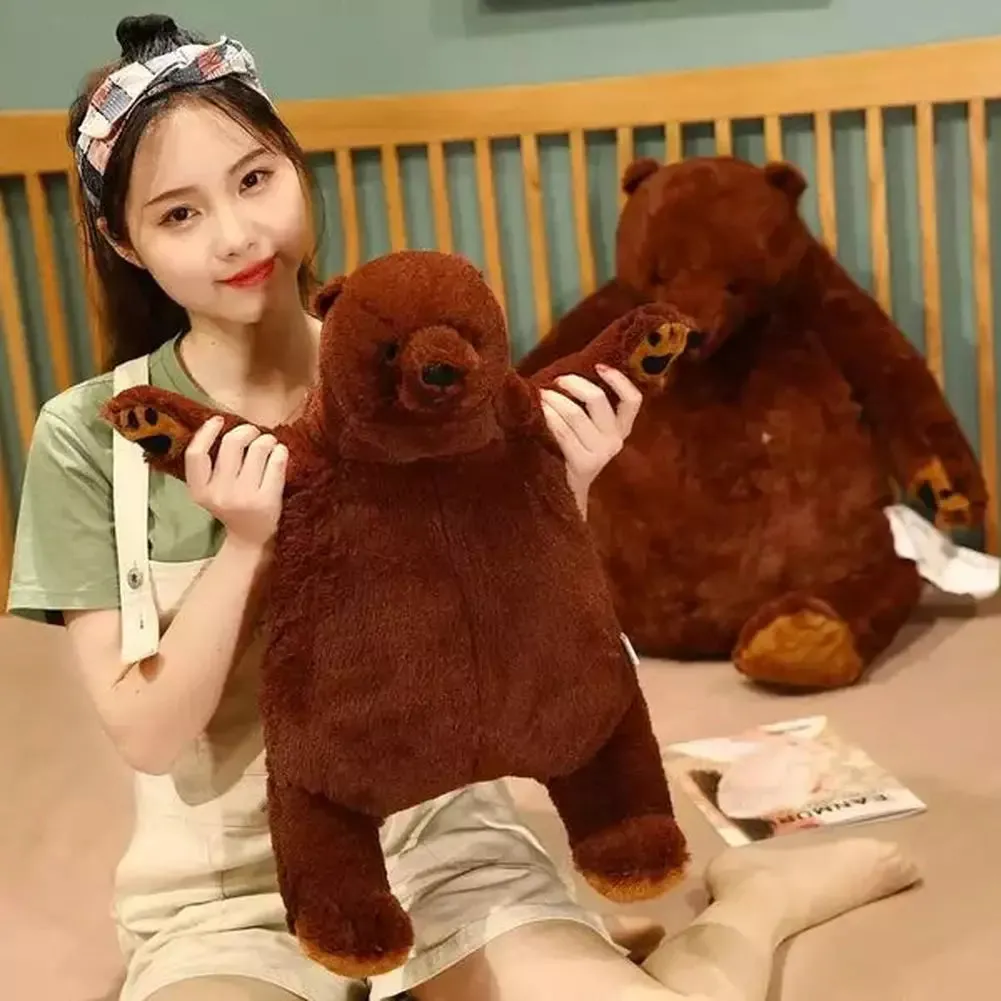 MOC  Compatible  1pc 40-100cm Soft Teddy Bear Plush Toys Dark Brown Bear Super Big Hugging Pillow Stuffed Animal Cushion