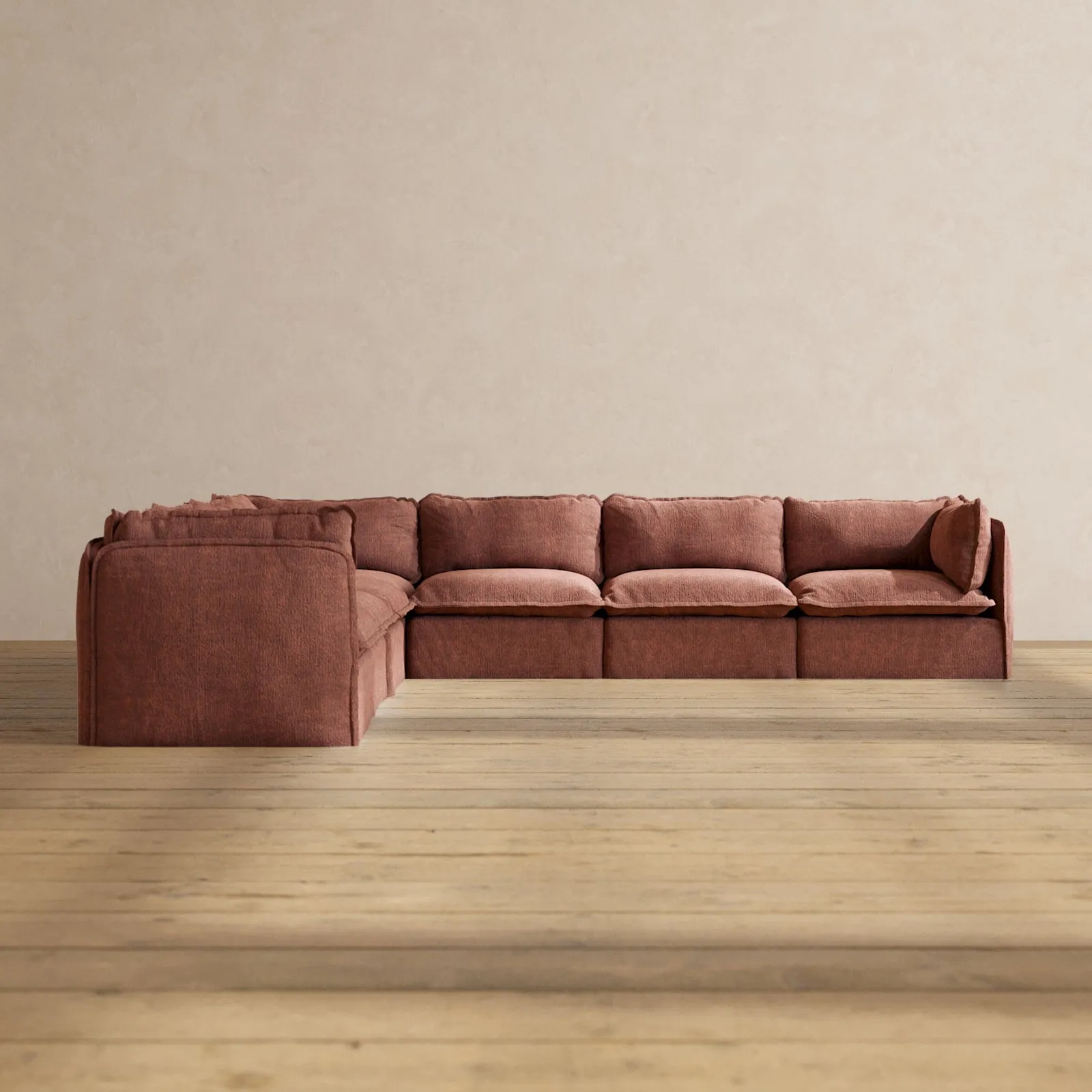 Modular Performance 7-Seater Corner Sectional in Chestnut | Relaxed Blend