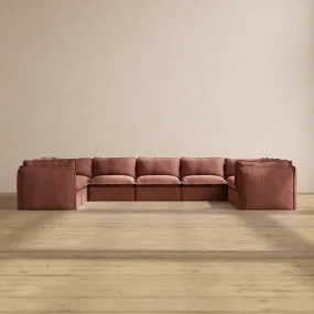 Modular Performance 9-Seater U-Sectional in Chestnut | Relaxed Blend