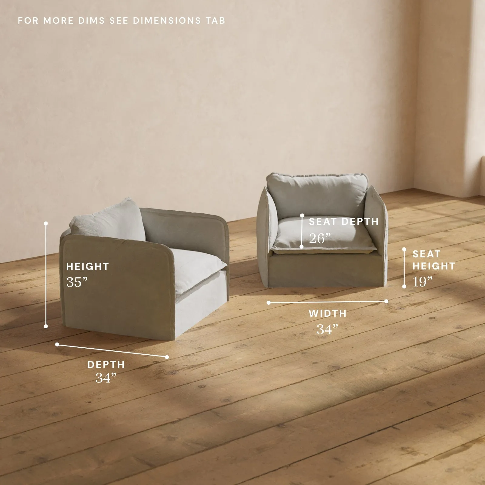 Modular Performance Armchair Set in Cloud | Relaxed Blend