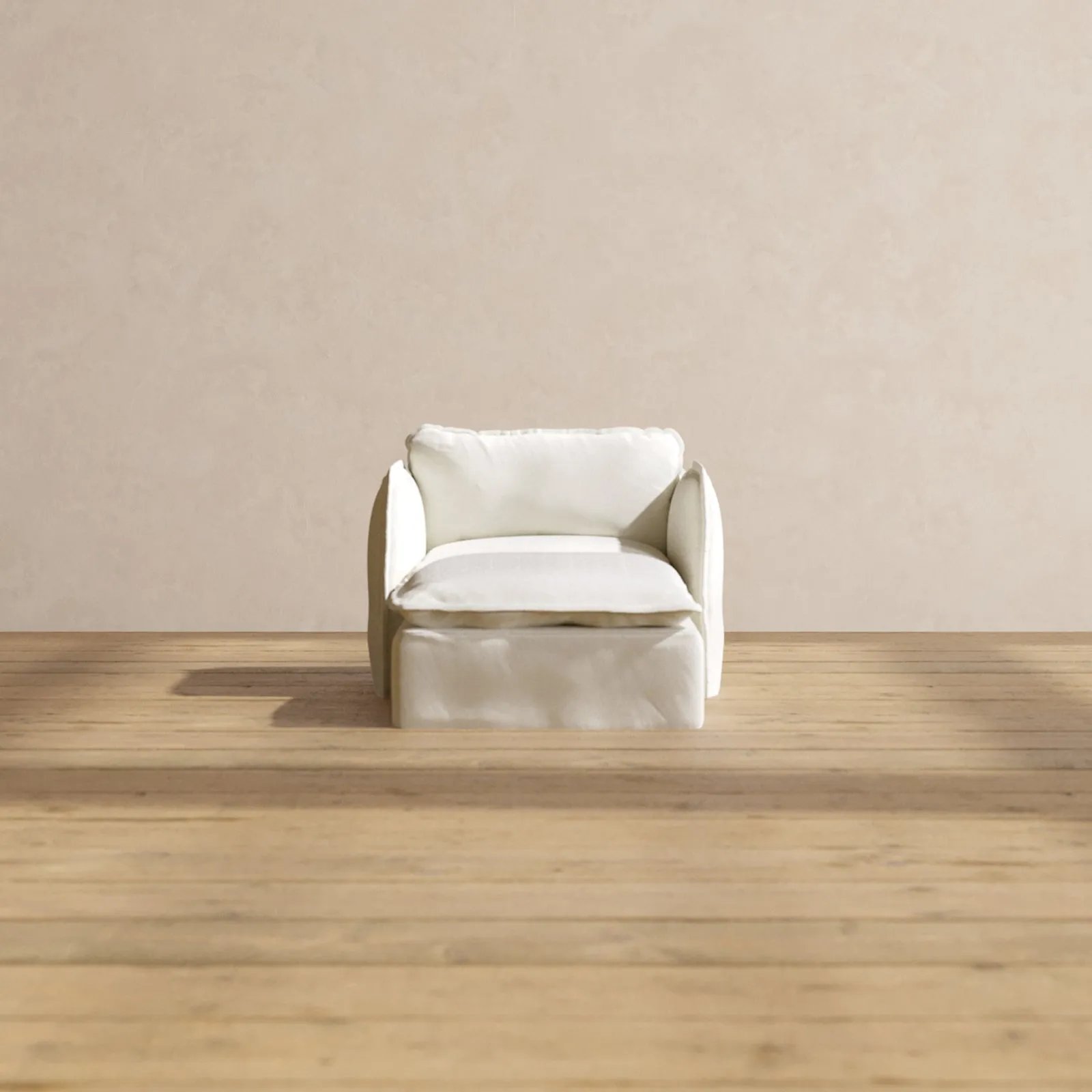 Modular Performance Chaise Armchair in Eggshell | Relaxed Blend