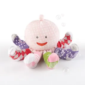 Mrs Sock T Pus Plush Octopus with 4 pair of Socks (Pink)