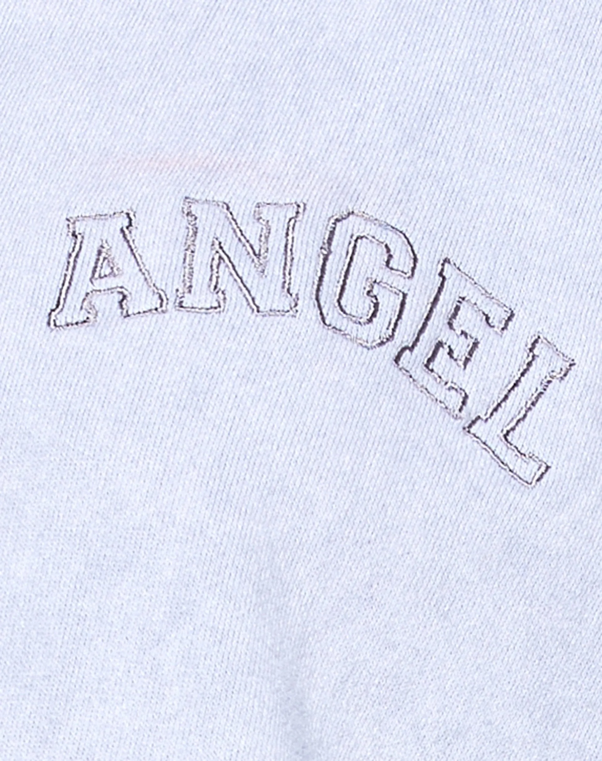 Oversize Hoodie in Silver Wash Angel Embro