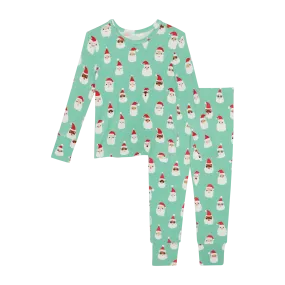 Posh Peanut Basic Long Sleeve Pajamas - Santa Medley