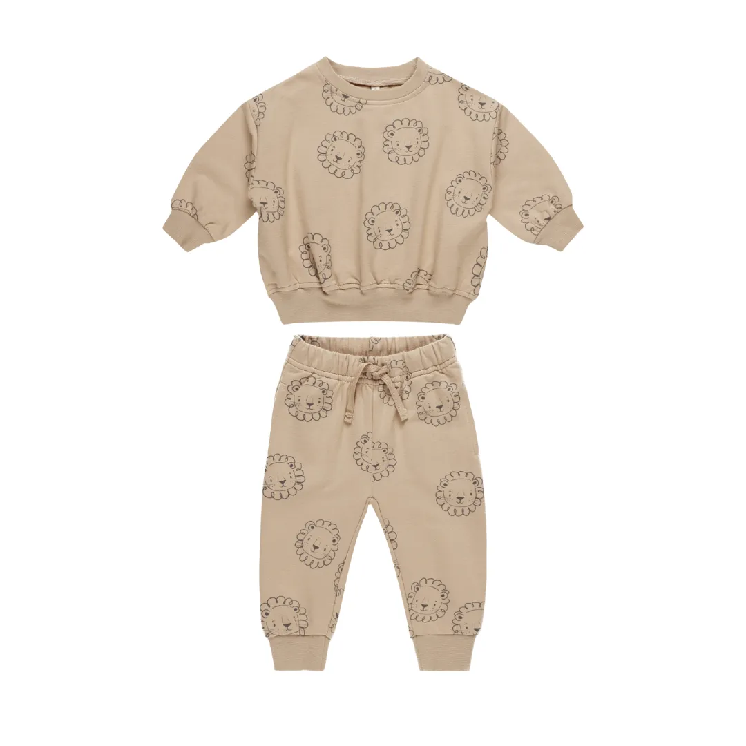 Quincy Mae Relaxed Fleece Set / Lions