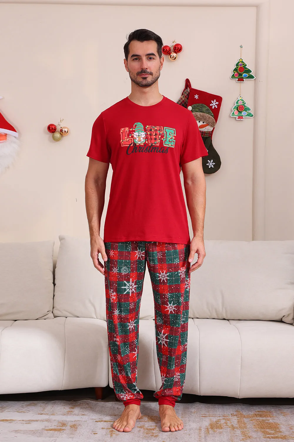 Red Merry Christmas Family Pajama Sets