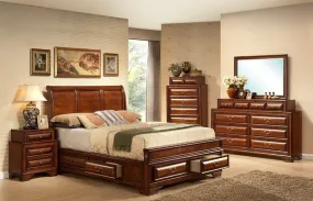 Sofia Bedroom Collection in Warm Walnut Color