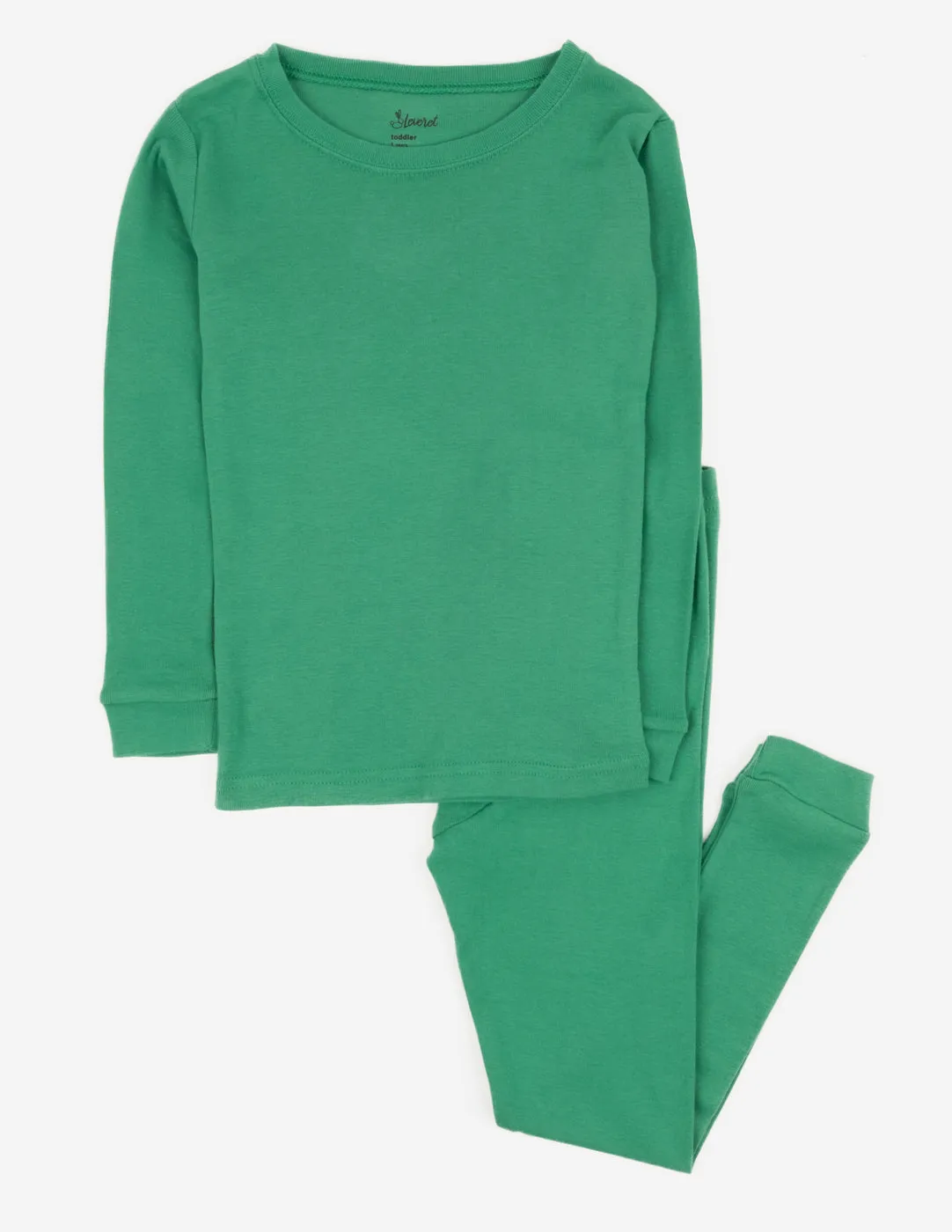 Solid Color Green Matching Family Pajama Set