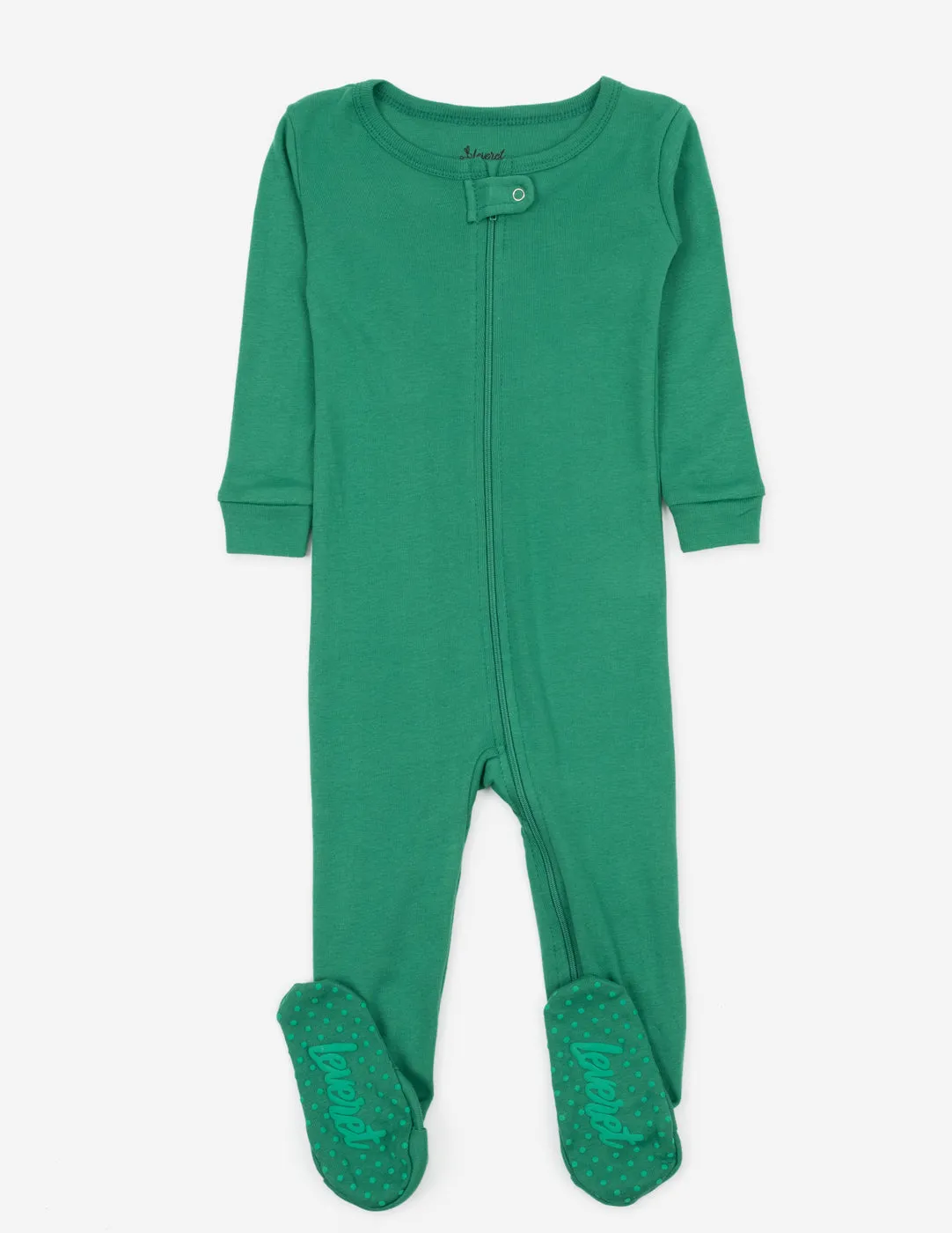 Solid Color Green Matching Family Pajama Set