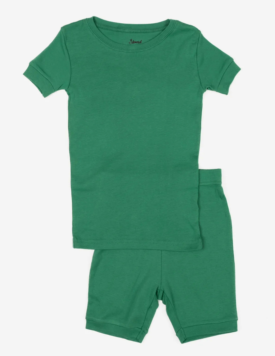 Solid Color Green Matching Family Pajama Set