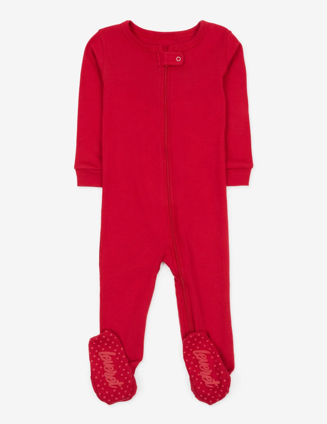 Solid Color Red Matching Family Pajama Set